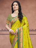 Green Silk Saree With Blouse Piece