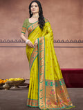 Green Silk Saree With Blouse Piece