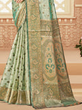 Green Silk Saree With Blouse Piece