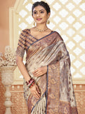 Grey Silk Saree With Blouse Piece