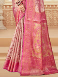 Pink Silk Saree With Blouse Piece