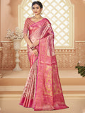 Pink Silk Saree With Blouse Piece