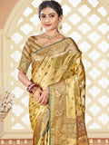 Beige Silk Saree With Blouse Piece