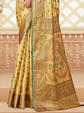 Beige Silk Saree With Blouse Piece