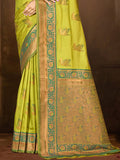 Green Silk Saree With Blouse Piece