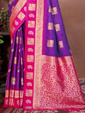 Lavender Silk Saree With Blouse Piece