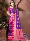 Lavender Silk Saree With Blouse Piece