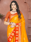 Mustard Silk Saree With Blouse Piece