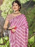 Purple Linen Saree With Blouse Piece