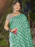 Teal Linen Saree With Blouse Piece