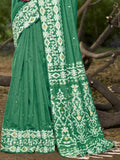 Green Cotton Saree With Blouse Piece