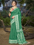 Green Cotton Saree With Blouse Piece