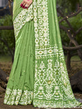 Green Cotton Saree With Blouse Piece