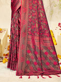 Pink Satin Saree With Blouse Piece