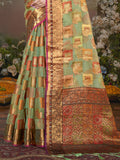 Beige Chanderi Saree With Blouse Piece