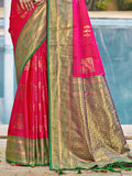 Pink Silk Saree With Blouse Piece