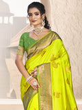 Green Silk Saree With Blouse Piece