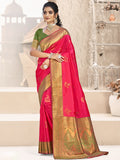 Pink Silk Saree With Blouse Piece