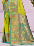 Green Silk Saree With Blouse Piece