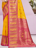 Yellow Silk Saree With Blouse Piece