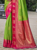 Green Silk Saree With Blouse Piece