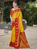 Yellow Silk Saree With Blouse Piece