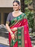 Pink Silk Saree With Blouse Piece