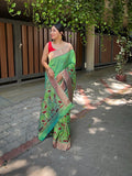 Green Paithani Silk Saree With Blouse Piece