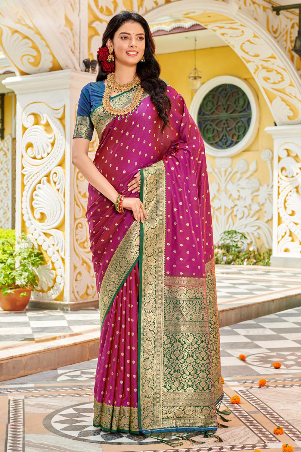 Buy Sky Blue Designer Banarasi Saree online-Karagiri – Karagiri Global