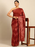 Red Cotton Saree With Blouse Piece