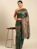 Green Cotton Saree With Blouse Piece