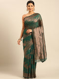 Green Cotton Saree With Blouse Piece