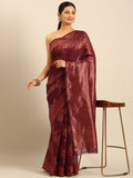 Purple Cotton Saree With Blouse Piece