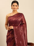 Purple Cotton Saree With Blouse Piece