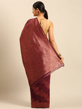 Purple Cotton Saree With Blouse Piece