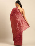 Magenta Cotton Saree With Blouse Piece