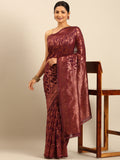 Purple Cotton Saree With Blouse Piece