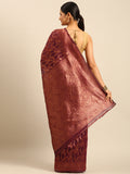 Purple Cotton Saree With Blouse Piece