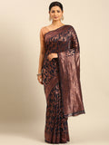 Navy Blue Cotton Saree With Blouse Piece