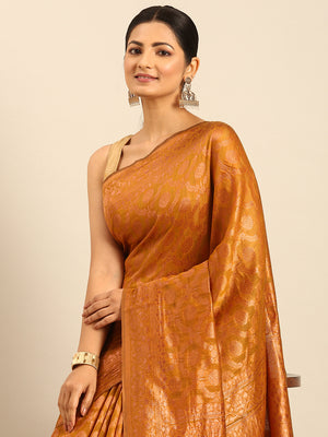 Mustard Cotton Saree With Blouse Piece