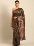 Dark Green Cotton Saree With Blouse Piece