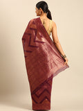 Purple Cotton Saree With Blouse Piece