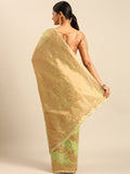 Light Green Cotton Saree With Blouse Piece