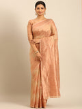 Beige Cotton Saree With Blouse Piece