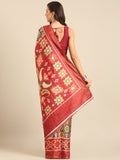 Olive Cotton Blend Saree With Blouse Piece