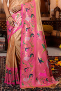 Tan Beige Paithani Saree