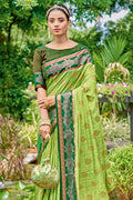 Fern Green Banarasi Saree