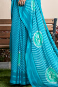 Sky Blue Chiffon Saree