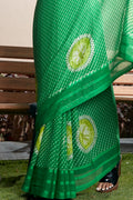 Fern Green Chiffon Saree