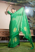 Fern Green Chiffon Saree